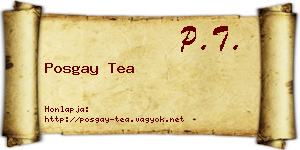 Posgay Tea névjegykártya